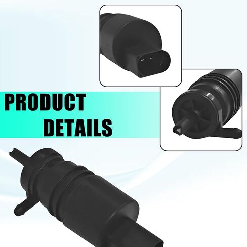 Windshield Washer Pump with Grommet, Car Windshield Wiper Fluid Pump Replacement OEM# 67128362154 67128377612 Universal for BMW Mercedes-Benz Audi Chevy and More Car Accessories (Black) in Saudi Arabia