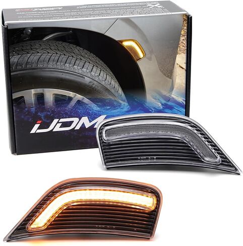 iJDMTOY Black-Out Smoked Lens Bold Arch Design White Full LED Front Side Marker Light Kit Compatible With 2021-2024 Chevy Suburban/Tahoe, GMC Yukon Denali XL, Cadillac Escalade in Saudi Arabia
