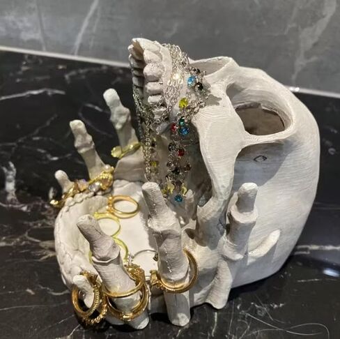 Skull-Shaped Decorative Storage Holder,5.5X4.5 in Gothic Skull Jewelry Holder,for Rings, Earrings, Trinkets,Halloween Party, Entryway Key Bowl, Gothic Desk Accessories & Unique Home Decor in Saudi Arabia