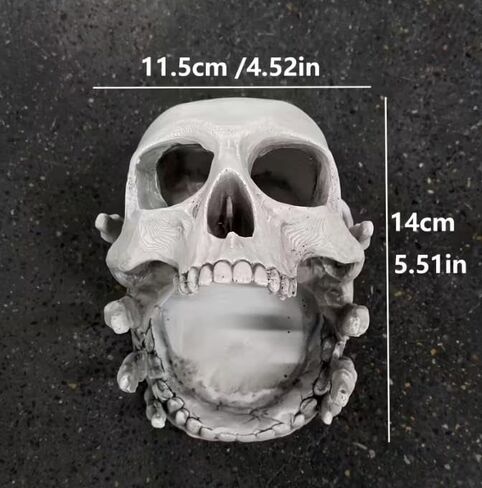 Skull-Shaped Decorative Storage Holder,5.5X4.5 in Gothic Skull Jewelry Holder,for Rings, Earrings, Trinkets,Halloween Party, Entryway Key Bowl, Gothic Desk Accessories & Unique Home Decor in Saudi Arabia