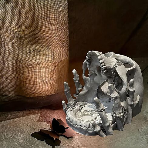 Skull-Shaped Decorative Storage Holder,5.5X4.5 in Gothic Skull Jewelry Holder,for Rings, Earrings, Trinkets,Halloween Party, Entryway Key Bowl, Gothic Desk Accessories & Unique Home Decor in Saudi Arabia