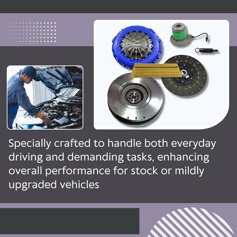 مجموعة القابض EFT المرحلة 1 مع أسطوانة تابعة وحذافة مصبوبة لـ 2005-2010 Ford Mustang 4.0L V6 - ترقية الأداء عالي التحمل من أجل مشاركة سلسة - ملاءمة دقيقة - تقدم ضمان العلامة التجارية لمدة 12 شهرًا in Saudi Arabia
