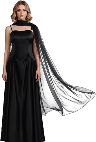 Bridal Scarf Long Tulle Neck Scarves Women's Shawls and Wraps for Evening Dress Wedding Party Sarong Cover Ups in Saudi Arabia