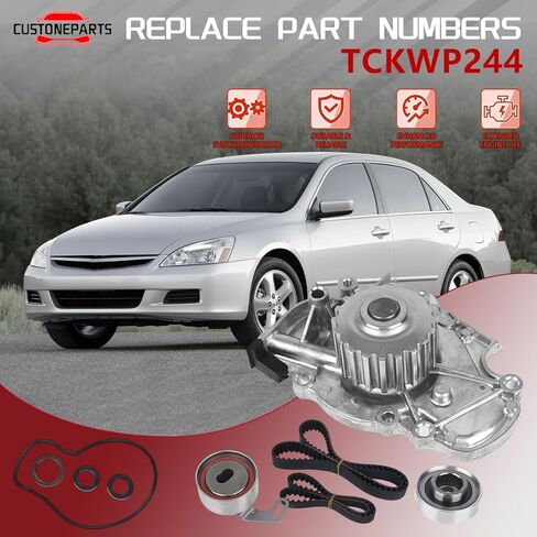 طقم حزام التوقيت مع مضخة مياه (112T/70T) FIT 1994-2002 Honda Accord 2.2L 2.3L SOHC، FIT 1998 Odyssey، 1997-1999 Acura CL، حزام HNBR يستبدل TCKWP244 19200-P0A-003-7 PCS in Saudi Arabia