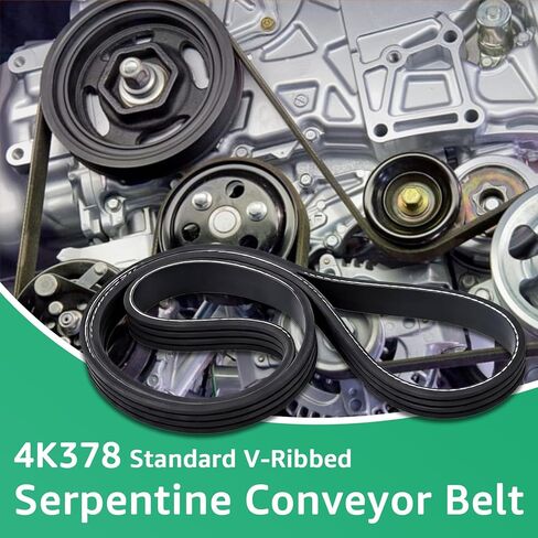 4K378 V-Ribbed Serpentine Belt Replacement for Serpentine Drive Belts in Most Brand Car Models, Gold Grade in Kuwait