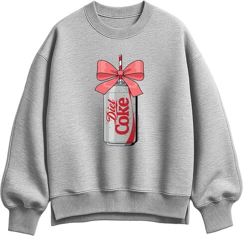 HYBRID APPAREL Coca-Cola - Bow Diet Coke - Ladies Oversized Fleece Crew Sweatshirt in Saudi Arabia