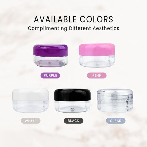 (Quantity: 120 Pieces) Beauticom 15G/15ML (0.5oz) Round Clear Jars with Black Lids for Lotion, Creams, Toners, Lip Balms, Makeup Samples - BPA Free in Saudi Arabia