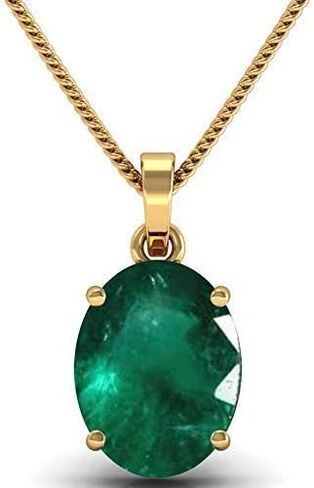 Original Emerald Panna Pendant jwelery gift for any love her gold plated (7.25 carat) Lab Approved in Saudi Arabia
