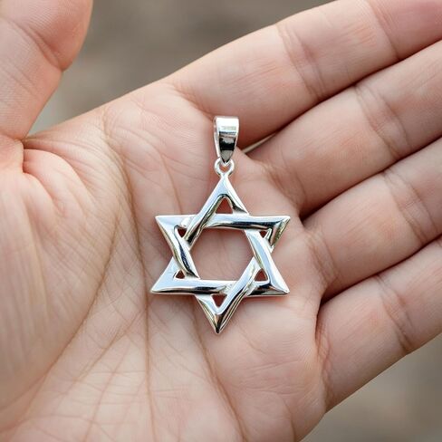 Jewelry Affairs Real Sterling Silver Star of David Pendant Charm in Saudi Arabia