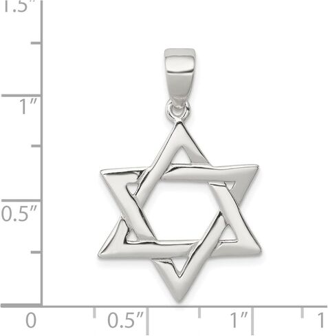 Jewelry Affairs Real Sterling Silver Star of David Pendant Charm in Saudi Arabia