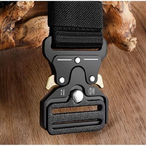 Multi-Function Heavy Duty Combat Belt - Adjustable Nylon Webbing Tactical Belt for Outdoor Sports, Hiking & Work - Durable Canvas Waistband with Buckle for Men & Women - Army Style Gear Accessories in Saudi Arabia