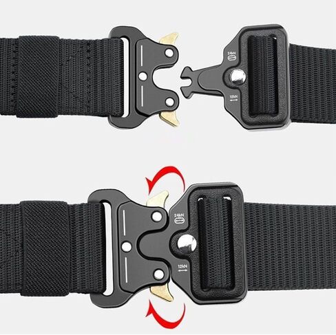 Multi-Function Heavy Duty Combat Belt - Adjustable Nylon Webbing Tactical Belt for Outdoor Sports, Hiking & Work - Durable Canvas Waistband with Buckle for Men & Women - Army Style Gear Accessories in Saudi Arabia