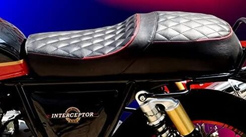 مجموعة مقاعد كاملة من Royal Enfield Interceptor 650 Cafe Racer Style (أسود مع أنابيب حمراء) in Saudi Arabia