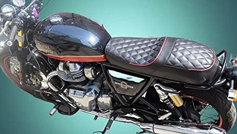 مجموعة مقاعد كاملة من Royal Enfield Interceptor 650 Cafe Racer Style (أسود مع أنابيب حمراء) in Saudi Arabia