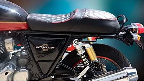 مجموعة مقاعد كاملة من Royal Enfield Interceptor 650 Cafe Racer Style (أسود مع أنابيب حمراء) in Saudi Arabia