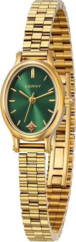 BERNY Gold Watches for Women Dainty Women's Wrist Watch, 3ATM Waterproof Fashion Small Ladies Bracelet Watch, Female Analog Quartz Watch, Full Stainless Steel Sun-ray Dial Luxury Birthday Present in Saudi Arabia