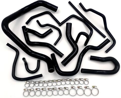 13Pcs Black Hoses For 1992-2000 Honda Civic 1.6L Sohc D15 D16 EG EK Silicone Radiator Hose Kit With Clamps Cooling Coolant Pipe Tube Hoses 1992 1993 1994 1995 1996 1997 1998 1999 2000 in Saudi Arabia