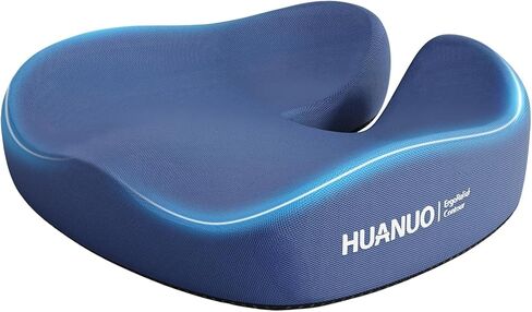 HUANUO Ergonomic Seat Cushion for Office Chair, Extra Large Car Seat Cushion, Tailbone and Back Support, Cooling Gel Enhanced, 4-Zone Pressure Relief Chair Cushions for Office, Car, Wheelchair in Kuwait