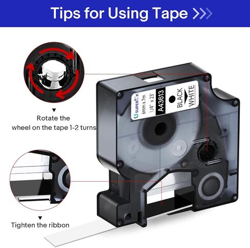 4 Pack Compatible for Dymo D1 Label Tape 43613 S0720780 Refill Black on White 1/4 inch x 23 feet Labeling Tape for LabelManager PnP 160 210D 260P 280 360D 420P 450D ColorPop Label Maker in Saudi Arabia