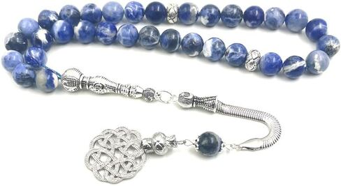ALBASHAN Tasbih Natural Sodalite Bracelets Beaded Bracelet for Women Men Love Heart Blue Beads Stretch Healing Buddhist Prayer in Saudi Arabia