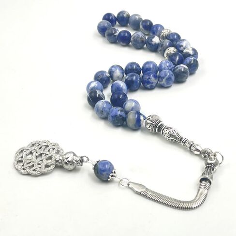 ALBASHAN Tasbih Natural Sodalite Bracelets Beaded Bracelet for Women Men Love Heart Blue Beads Stretch Healing Buddhist Prayer in Saudi Arabia