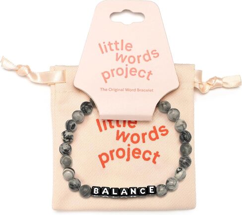 Little Words Project Balance Bracelet, The Original Word Bracelet, Made with Picasso Jasper Stones and Plated Brass Hardware, Handcrafted Design & Positive Message in Saudi Arabia