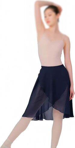 Women's Ballet Instructor Wrap Skirt Tie-Up One-Piece Knee-Length/Below-Knee Back Length: ~24 inches in Saudi Arabia
