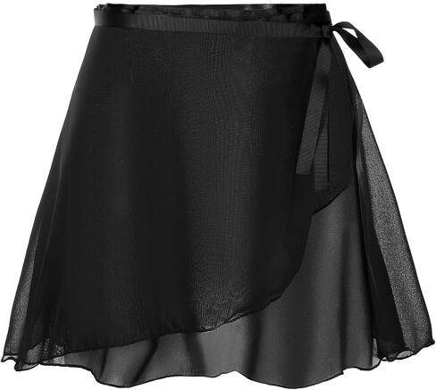 Ballet Skirt for Women, Ballet Wrap Skirt, Women's Wrap Skirts, Sheer Dance Costumes with Adjustable Waist tie, Gymnastics Ballets Skirts for Women Black in Saudi Arabia