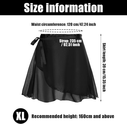 Ballet Skirt for Women, Ballet Wrap Skirt, Women's Wrap Skirts, Sheer Dance Costumes with Adjustable Waist tie, Gymnastics Ballets Skirts for Women Black in Saudi Arabia