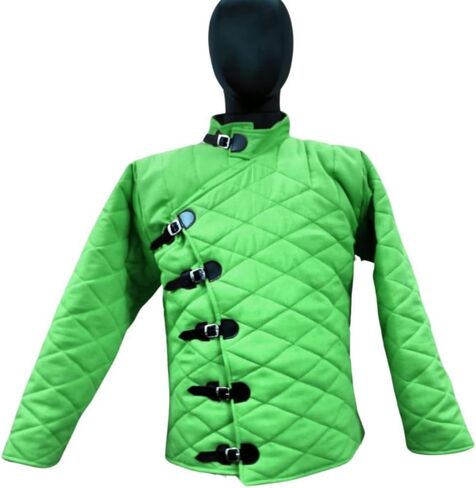 معطف فايكنغ جامبيسون من العصور الوسطى - قطن مبطن سميك بأكمام قصيرة من أكيتون | درع LARP التأثيري لزي الهالوين in Kuwait