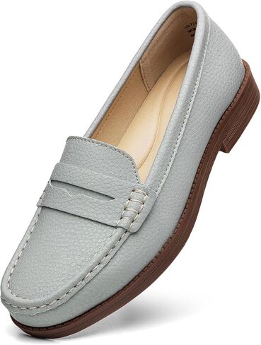 Women's Comfortable Leather Penny Loafers Slip On Business Casual Dress Shoes Lightweight Office Work Flats Everyday Walking Shoes for Women in Saudi Arabia