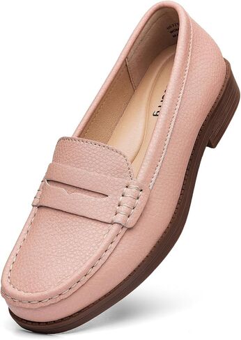 Women's Comfortable Leather Penny Loafers Slip On Business Casual Dress Shoes Lightweight Office Work Flats Everyday Walking Shoes for Women in Saudi Arabia