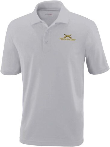 Performance Golf Tees Us Army Field Artillery A Embroidery Polyester Short Sleeves Polo Shirts for Men Platinum Large in Saudi Arabia
