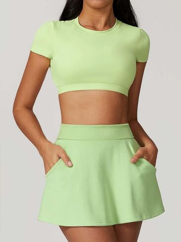Women's Short Sleeve Shirts Cropped T Shirts Running Training Athletic Workout Yoga Casual Tops in Saudi Arabia