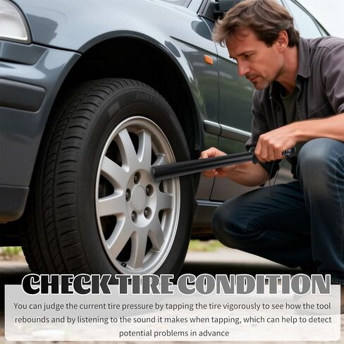 PC Tire Thumper for Truckers with Wrist Strap/Non-slip Handle,Durable Truck Tire Thumper Self Defense Tool for Quick Tires Condition Checks,Versatile Self Defense Stick as Fish Bat in Saudi Arabia