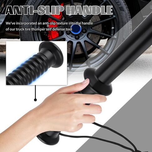 PC Tire Thumper for Truckers with Wrist Strap/Non-slip Handle,Durable Truck Tire Thumper Self Defense Tool for Quick Tires Condition Checks,Versatile Self Defense Stick as Fish Bat in Saudi Arabia