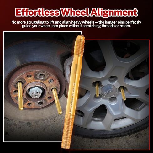 BILITOOLS 8 Piece Master Wheel Hanger Alignment Pin Set, Carbon Steel Wheel Stud Pilot Pins for Lug Bolt Vehicles, M12x1.25, M12x1.5, M14x1.25, M14x1.5 in Saudi Arabia
