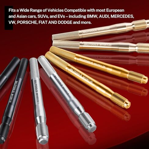 BILITOOLS 8 Piece Master Wheel Hanger Alignment Pin Set, Carbon Steel Wheel Stud Pilot Pins for Lug Bolt Vehicles, M12x1.25, M12x1.5, M14x1.25, M14x1.5 in Saudi Arabia