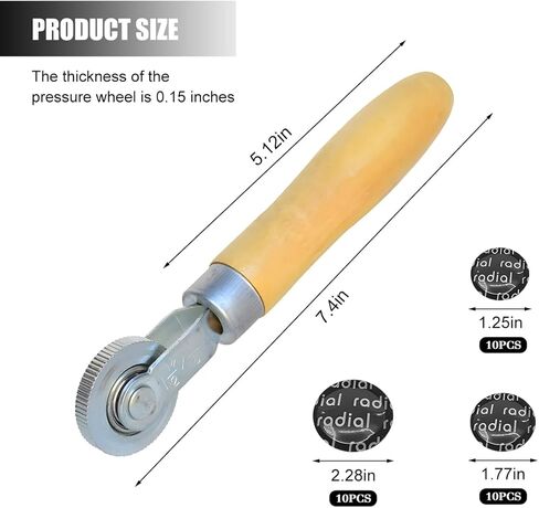 31PCS Car Tire Patch Roller Kit, 32/45/58 mm Round Vehicle Tire Puncture Repair Set with Patch Roller, Automotive Tyre Repair Stitcher Tool, Universal for Motorcycle Bike Truck in Saudi Arabia