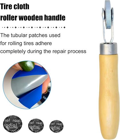 31PCS Car Tire Patch Roller Kit, 32/45/58 mm Round Vehicle Tire Puncture Repair Set with Patch Roller, Automotive Tyre Repair Stitcher Tool, Universal for Motorcycle Bike Truck in Saudi Arabia