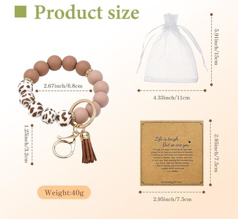 Dreamfox 6 مجموعة سيليكون مطرز سوار سلسلة المفاتيح للنساء حلقة رئيسية مطرز السوار السائبة مع شرابة جلدية بطاقات ملهمة للنساء هدايا الطرف تفضل in Kuwait