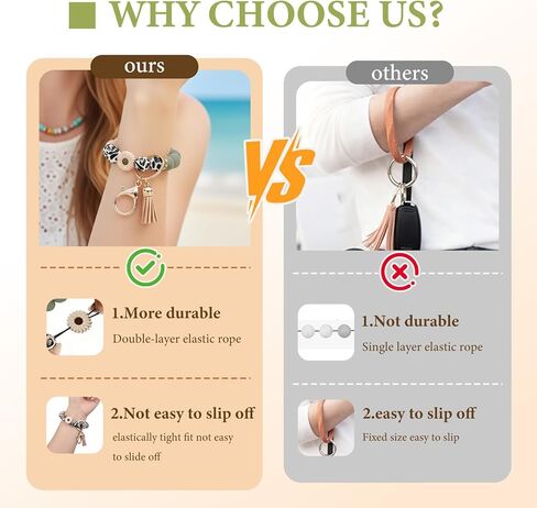 Dreamfox 6 مجموعة سيليكون مطرز سوار سلسلة المفاتيح للنساء حلقة رئيسية مطرز السوار السائبة مع شرابة جلدية بطاقات ملهمة للنساء هدايا الطرف تفضل in Kuwait