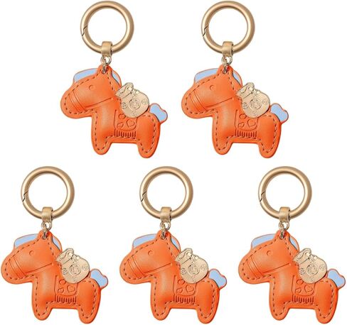 5 Pcs Leather 2026 Year of The Horse Keychain with Lucky Coin Charm for Purse, Backpack, Bag Pendant for Women in Saudi Arabia