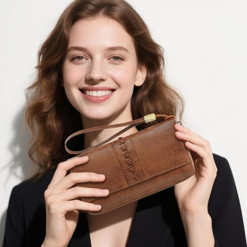 GOIACII Wallet for Women Ladies Wristlet Long Purse Zip Around Clutch RFID Blocking Vegan Leather in Saudi Arabia