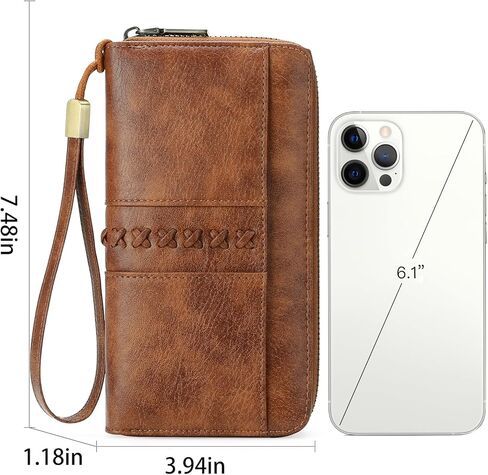 GOIACII Wallet for Women Ladies Wristlet Long Purse Zip Around Clutch RFID Blocking Vegan Leather in Saudi Arabia