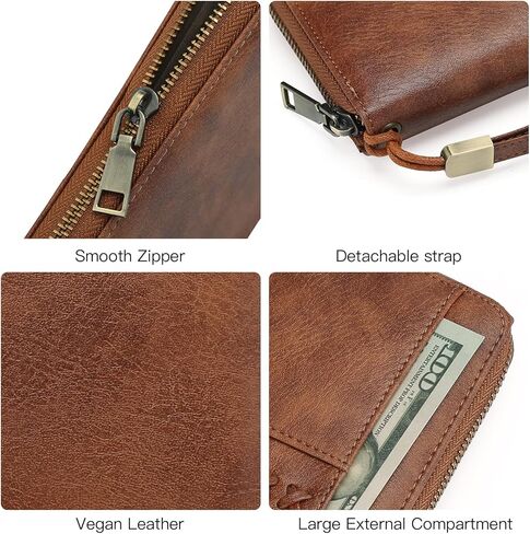 GOIACII Wallet for Women Ladies Wristlet Long Purse Zip Around Clutch RFID Blocking Vegan Leather in Saudi Arabia