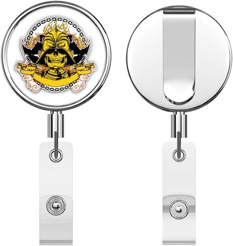 Oriental Warrior Round ID Badge Key Card Tag Holder Badge Retractable Reel Badge Holder with Belt Clip in Saudi Arabia
