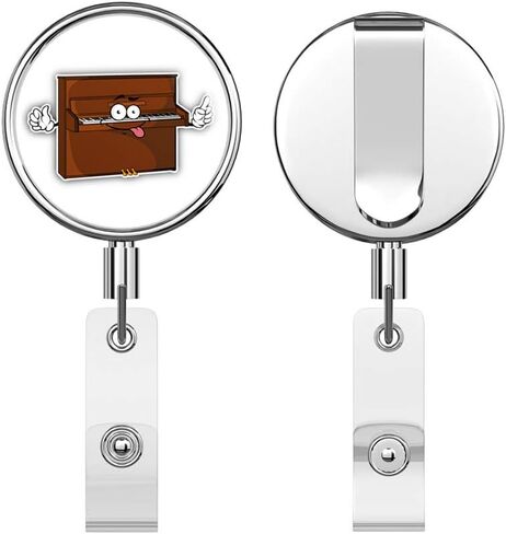Piano Smiley Round ID Badge Key Card Tag Holder Badge Retractable Reel Badge Holder with Belt Clip in Saudi Arabia