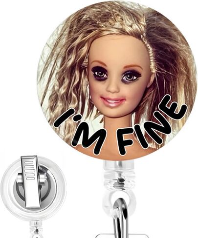 بكرة شارة الممرضات من Bruh Doll - مشبك شارة قابل للسحب مصنوع يدويًا للطلاب المرهقين والمتعبين والتمريض والموظفين الطبيين in Kuwait