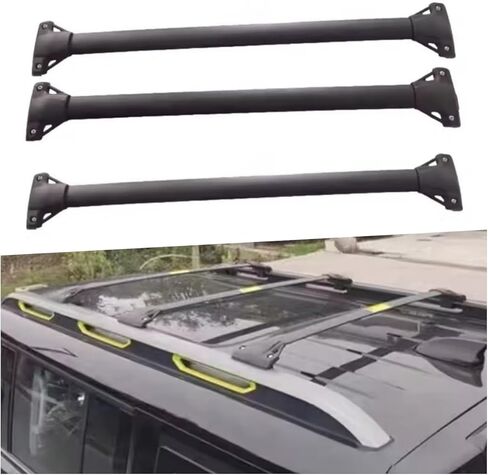 سبائك الألومنيوم الصليب القضبان رف سقف السيارة الأمتعة الناقل البضائع لشيري Jetour T2 المسافر 2023 2024 (3 قطعة) in Kuwait